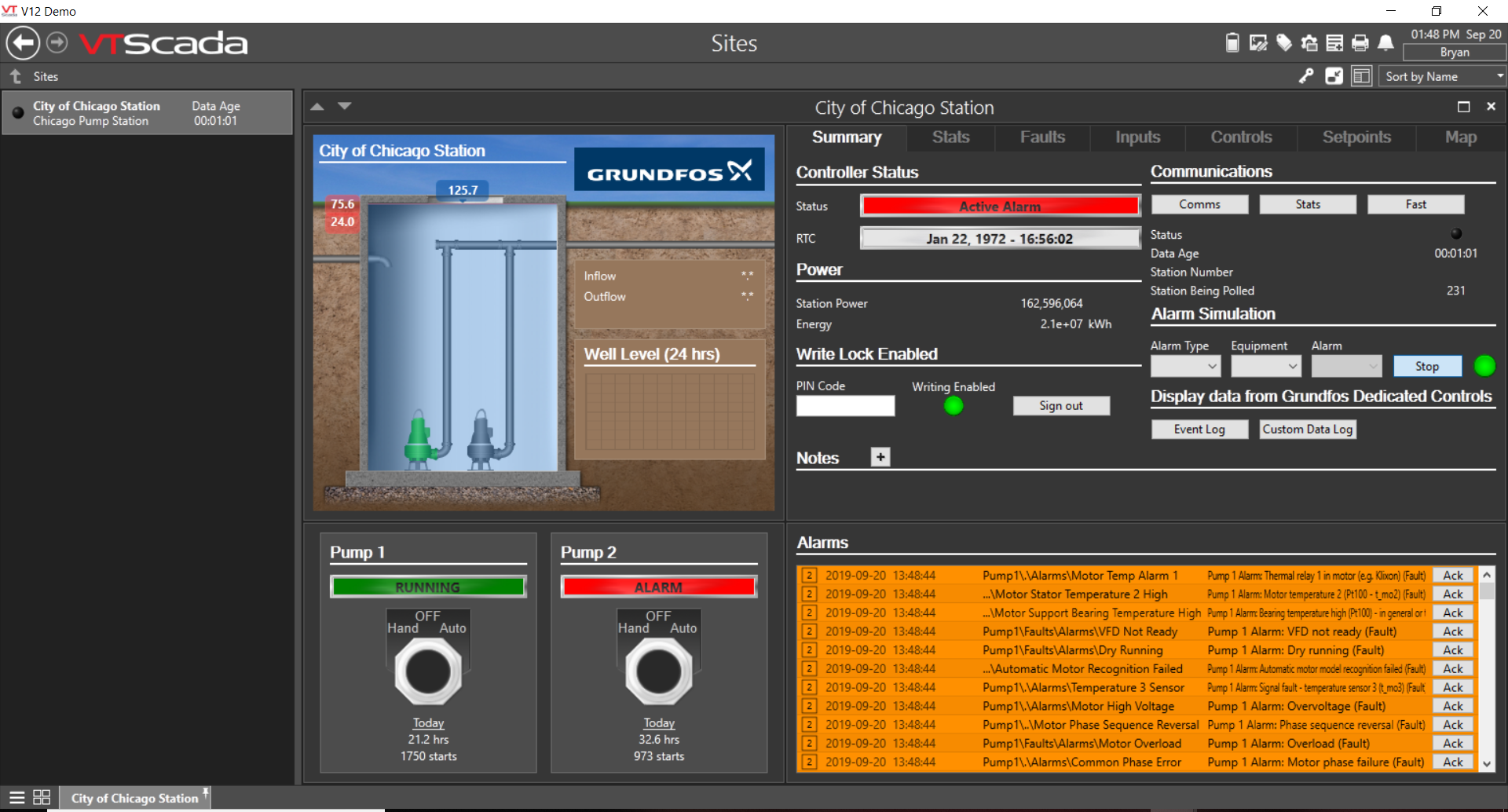 With the latest VTScada release and integration of Trihedral’s HMI software into the Grundfos Tag and Screen Builder, operators can plug in Grundfos monitoring and control devices and VTScada does the rest.