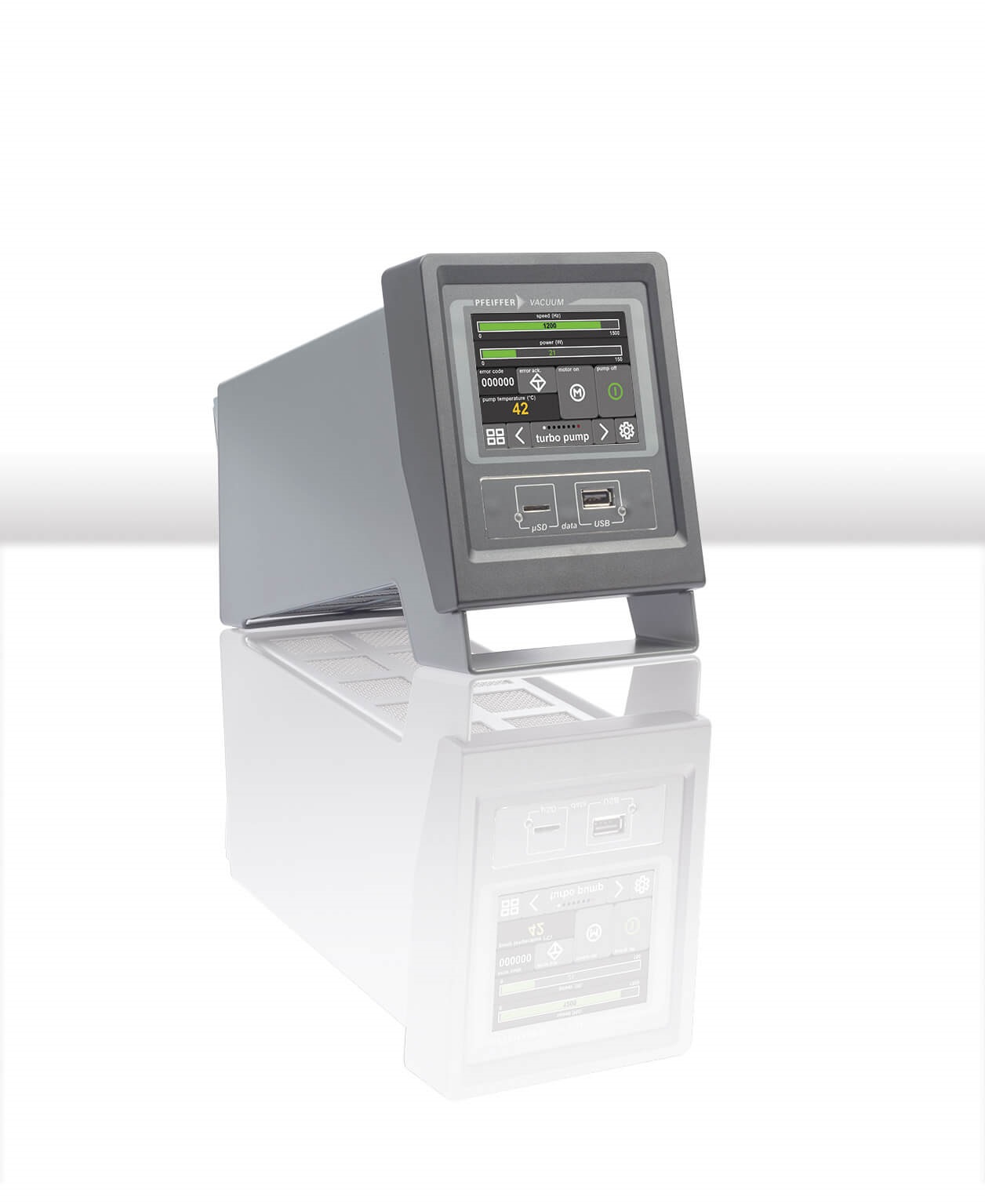 The unit communicates with products that support the Pfeiffer Vacuum RS-485 protocol, such as HiPace, HiScroll, HiLobe, MVP and DigiLine.