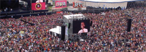 Crowds enjoy the music at Pinkpop Festival.