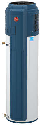 With a diameter of only 21 inches and a height of 75-1/2 inches, the Rheem HP-50 Heat Pump Water Heater offers a slimmer, more portable profile for easy installation.
