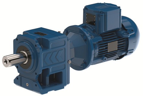 Explosion-proof geared motor with a Watt Drive helical gear unit coupled to a W22X motor.