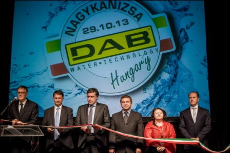Cutting the ribbon at the official opening of DAB's new plant in Hungary