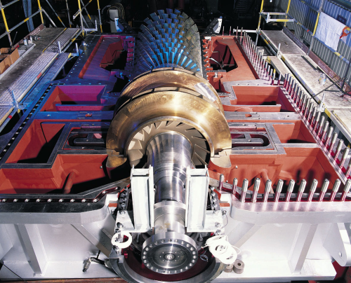 A Siemens STC-SR (450) turbocompressor seen being assembled. This was destined for a coal-to-liquid plant.