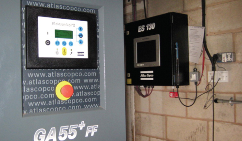 Figure 2. Atlas Copco's AIRScan audit team recommended the ES 130 unit to control output and the AIRConnect for remote monitoring.